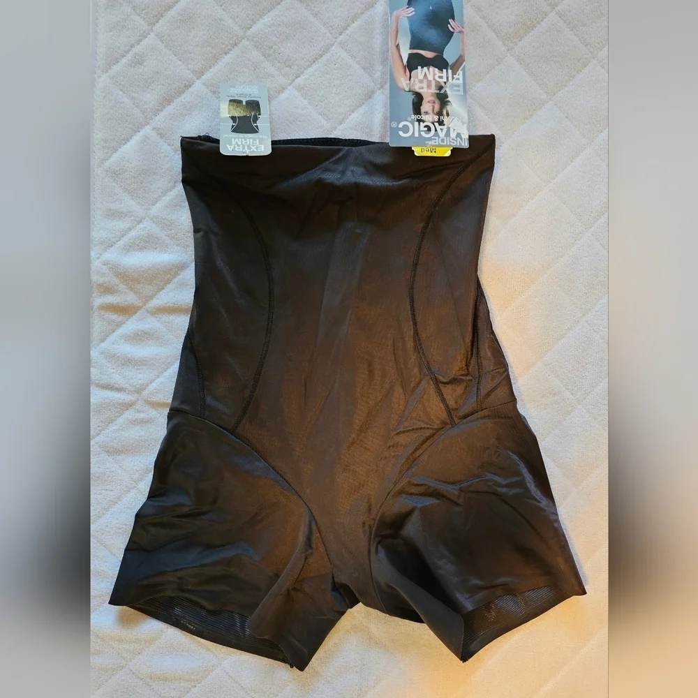 Naomi & Nicole Shapewear Women's Inside Magic High Waist Boy Short, Black Medium